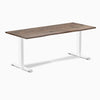 Desky fixed hardwood desk natural walnut 1800mm in white legs