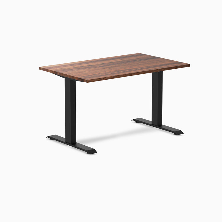 Desky fixed hardwood desk walnut 1200mm in black legs