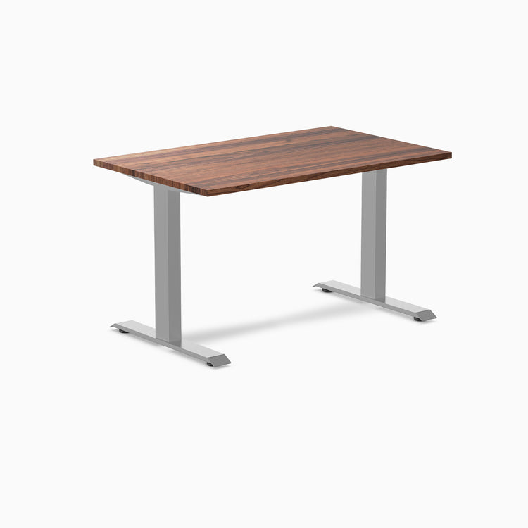 Desky fixed hardwood desk walnut 1200mm in gray legs