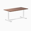 Desky fixed hardwood desk walnut 1500mm in white legs