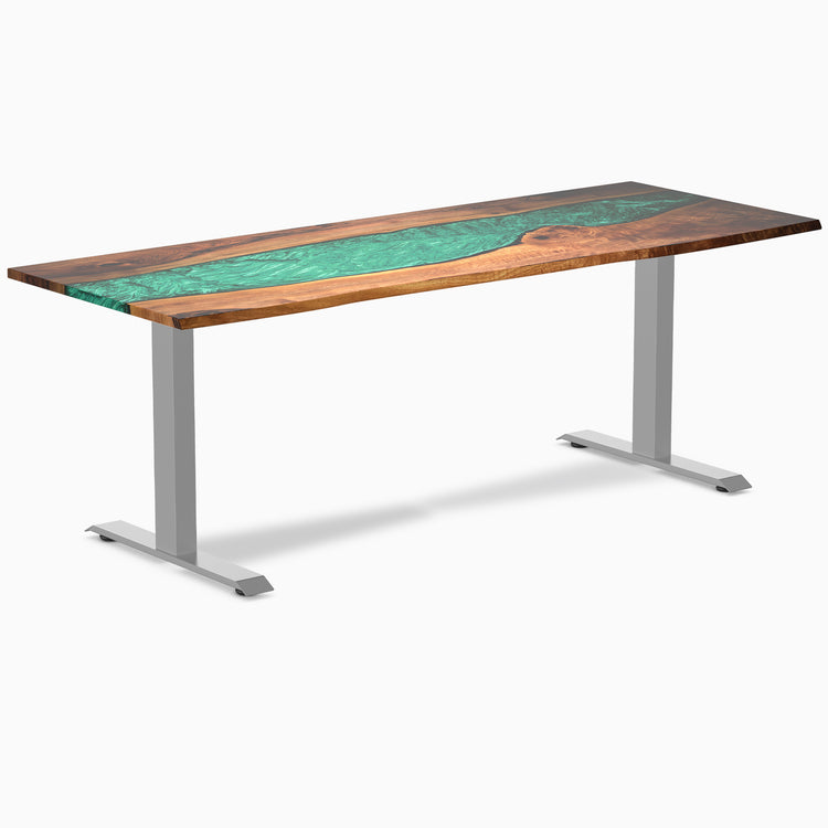 Fixed natural walnut emerald river desk - Desky