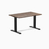 Desky fixed hardwood desk natural walnut 1200mm in black legs