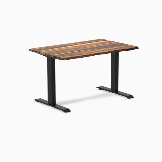 Desky fixed hardwoo desk pheasantwood 1200mm in black legs