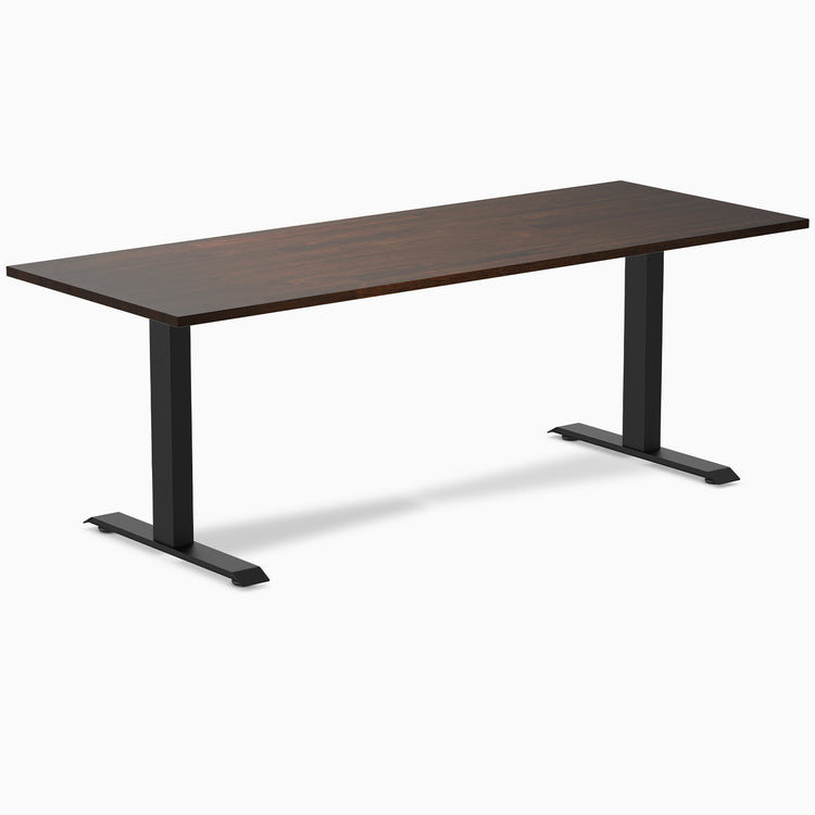 Zero rubberwood dark walnut 80 inches fixed desk - Desky