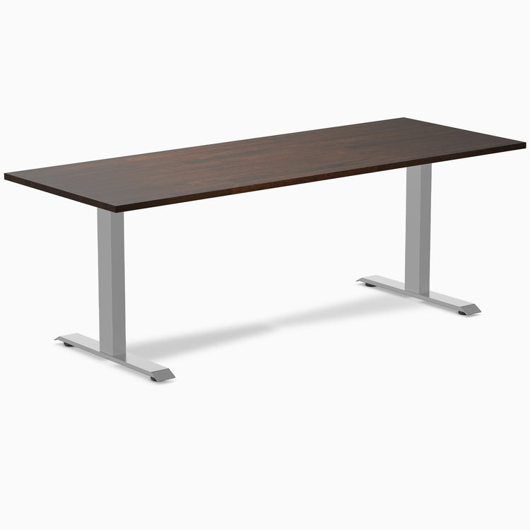 Zero rubberwood dark walnut 80 inches fixed desk - Desky