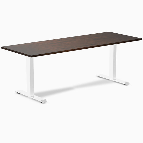 Zero rubberwood dark walnut 80 inches fixed desk - Desky