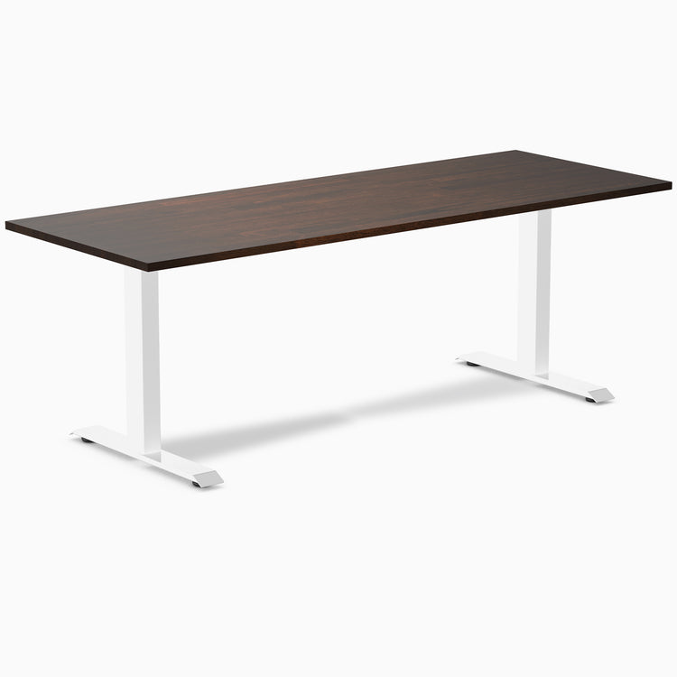 Zero rubberwood dark walnut 80 inches fixed desk - Desky