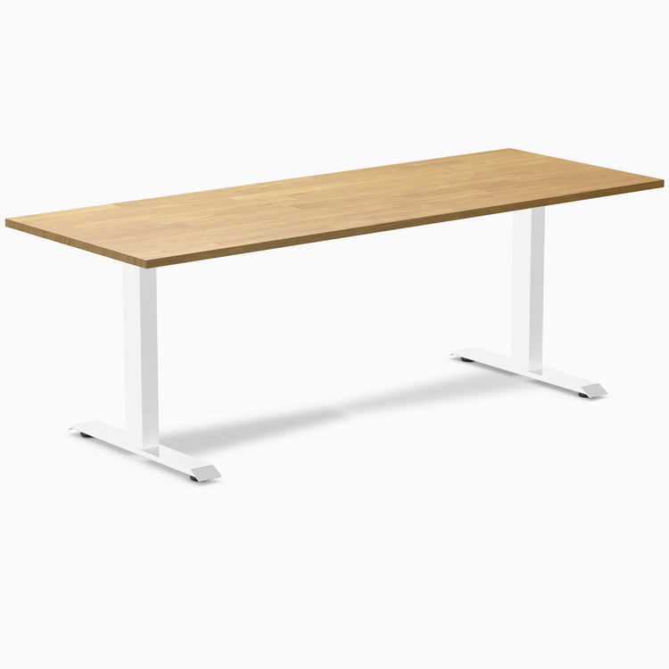 Zero rubberwood light oak 80 inches fixed desk - Desky