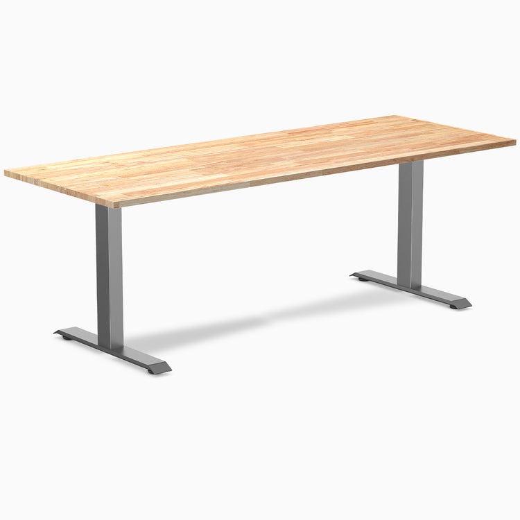 Zero rubberwood natural 80 inches fixed desk - Desky