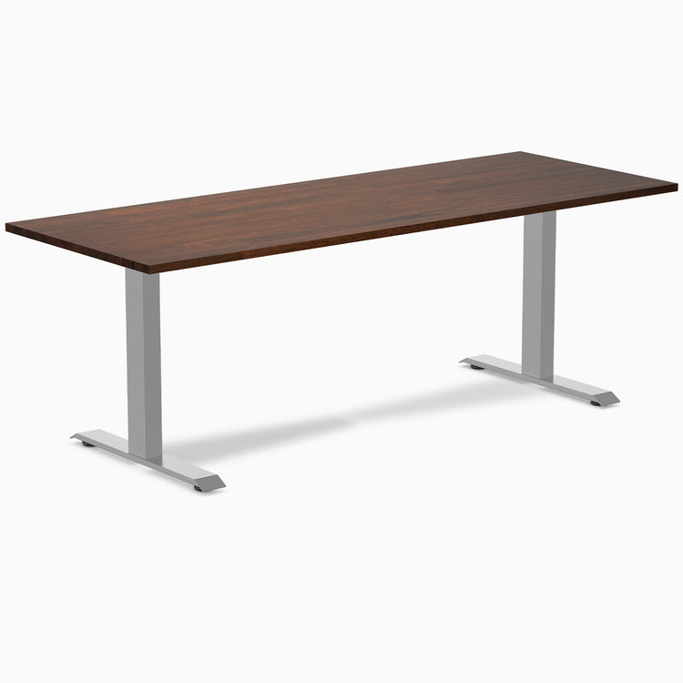 Zero rubberwood red walnut 80 inches fixed desk - Desky