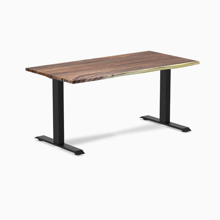 Desky fixed hardwood desk saman 1500mm in black legs