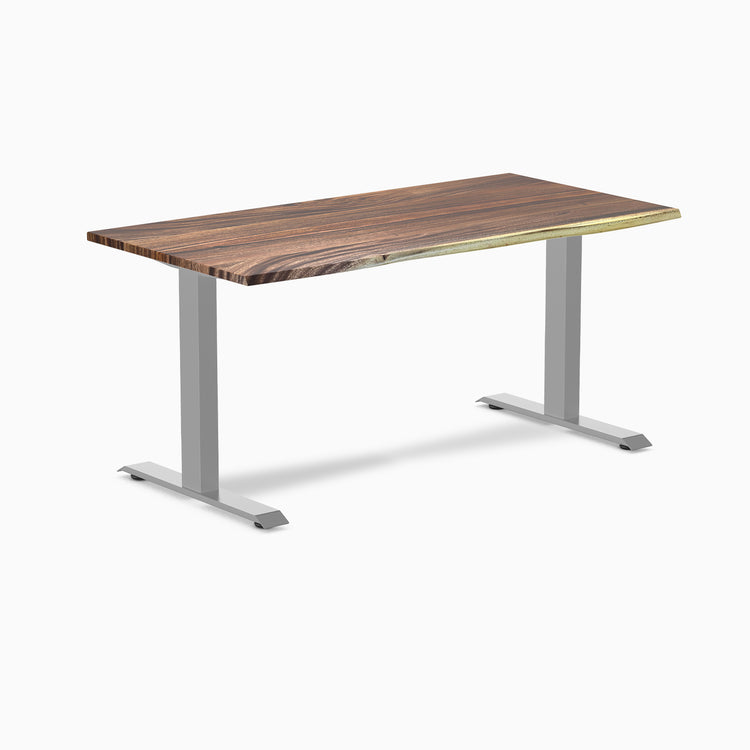 Desky fixed hardwood desk saman 1500mm in gray legs