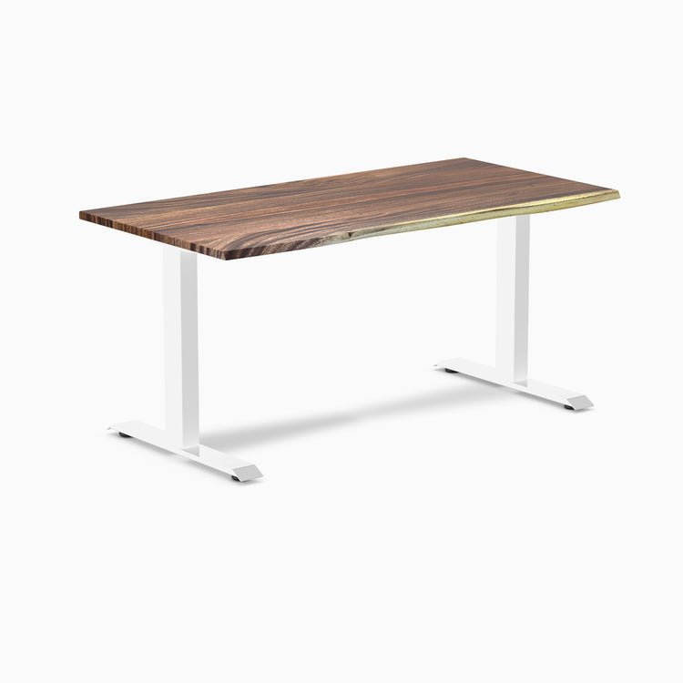 Desky fixed hardwood desk saman 1500mm in white legs