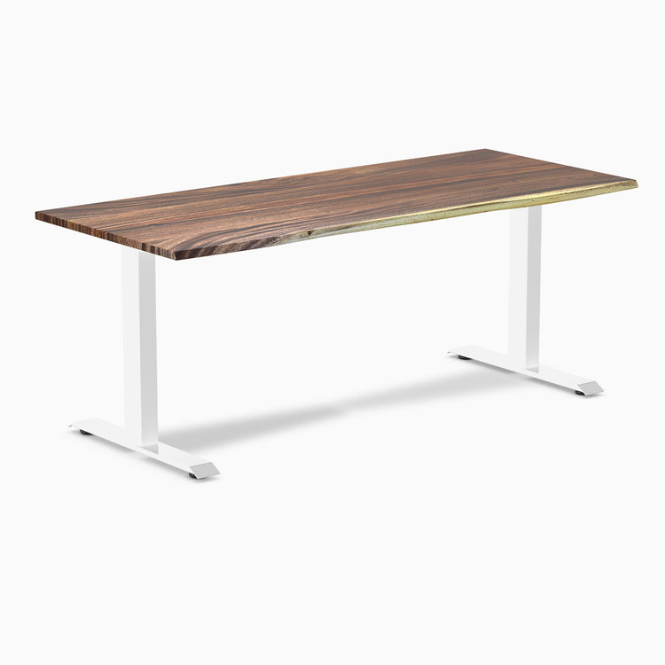 Desky fixed hardwood desk saman 1800mm in white legs