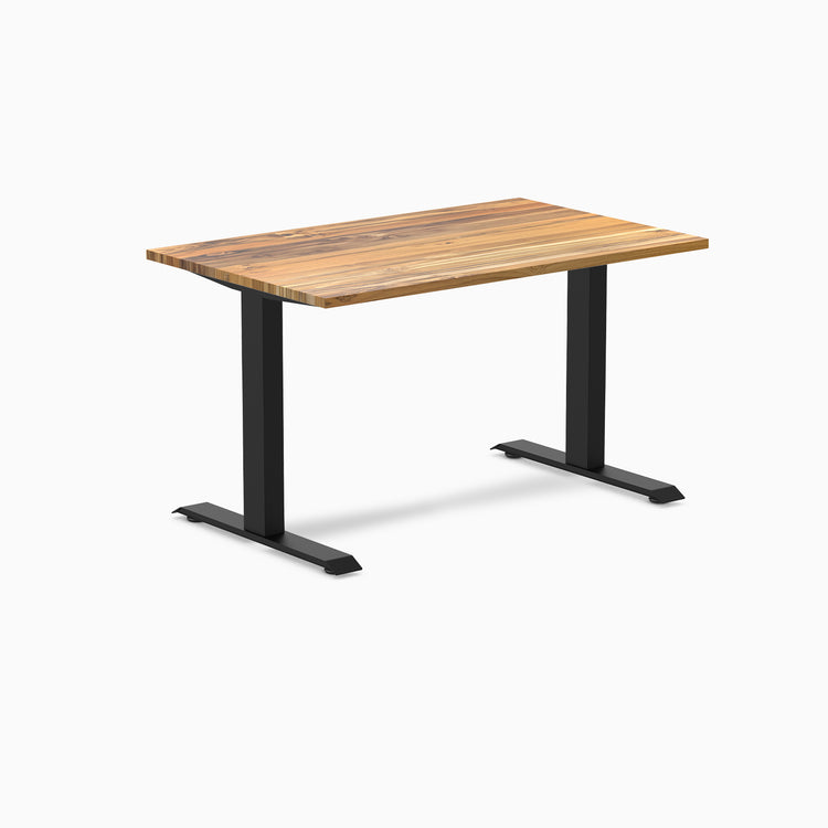 Desky fixed hardwood desk white ash 1200mm in black legs