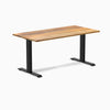 Desky fixed hardwood desk white ash 1500mm in black legs