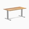 Desky fixed hardwood desk white ash 1500mm in gray legs