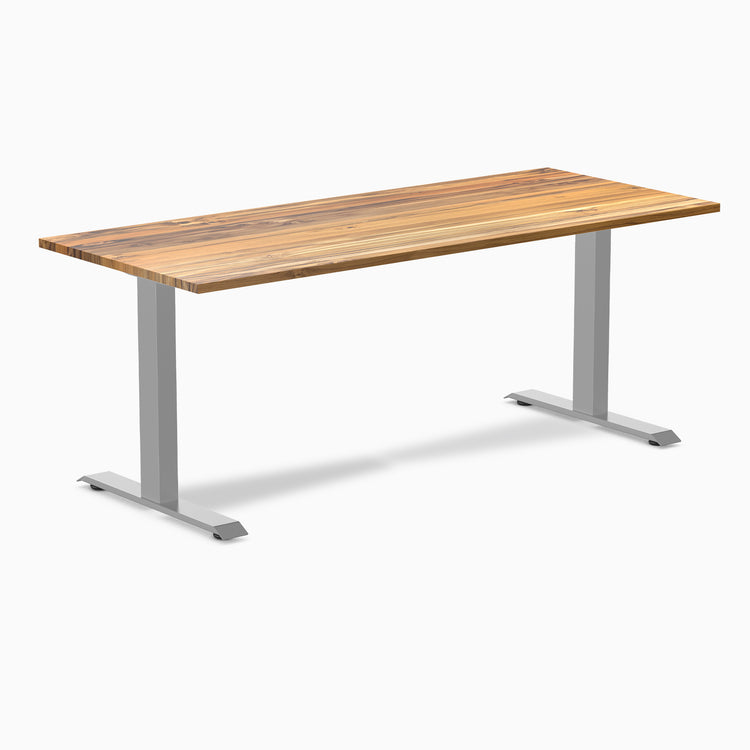 Desky fixed hardwood desk white ash 1800mm in gray legs