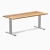 Desky fixed hardwood desk white ash 1800mm in gray legs