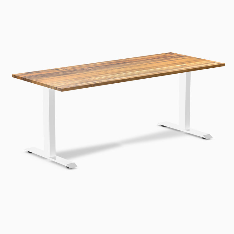 Desky fixed hardwood desk white ash 1800mm in white legs