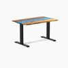 Desky fixed resin hardwood teak blue river 1200mm with black legs