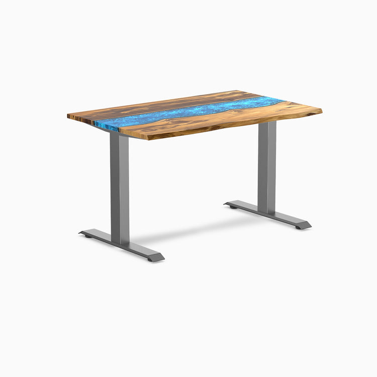 Fixed teak blue river desk - Desky