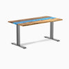 Fixed teak blue river desk - Desky