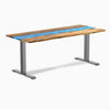 Fixed teak blue river desk - Desky