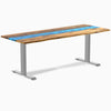 Fixed resin teak blue river desk - Desky