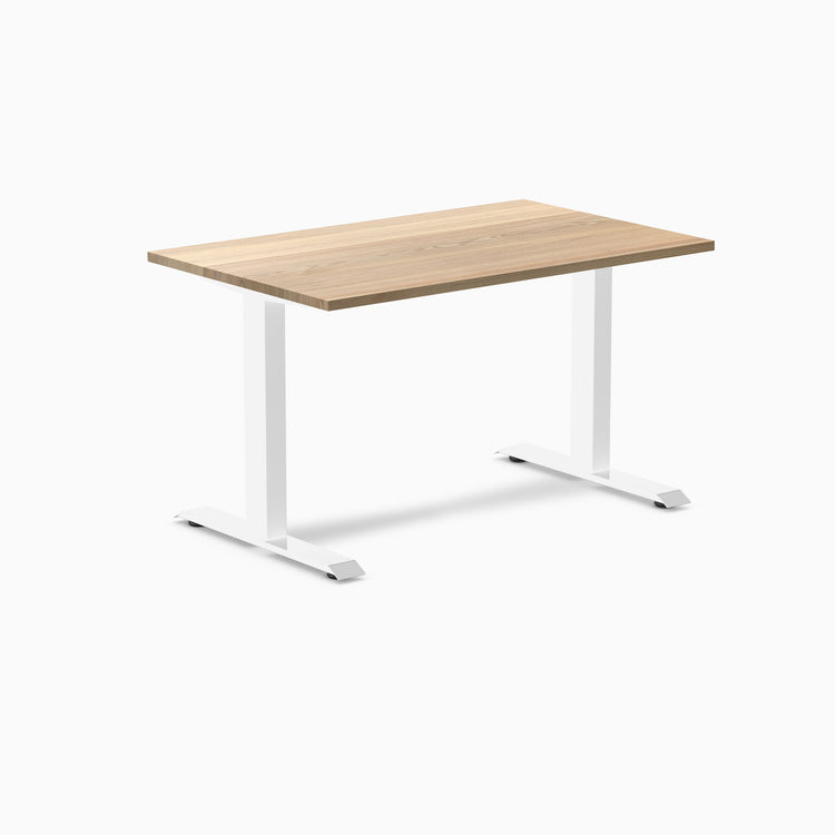 Desky fixed hardwood desk white ash 1200mm in white legs