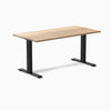 Desky fixed hardwood desk white ash 1500mm in black legs