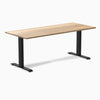 Desky fixed hardwood desk white ash 1800mm in black legs