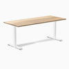 Desky fixed hardwood desk white ash 1800mm in white legs