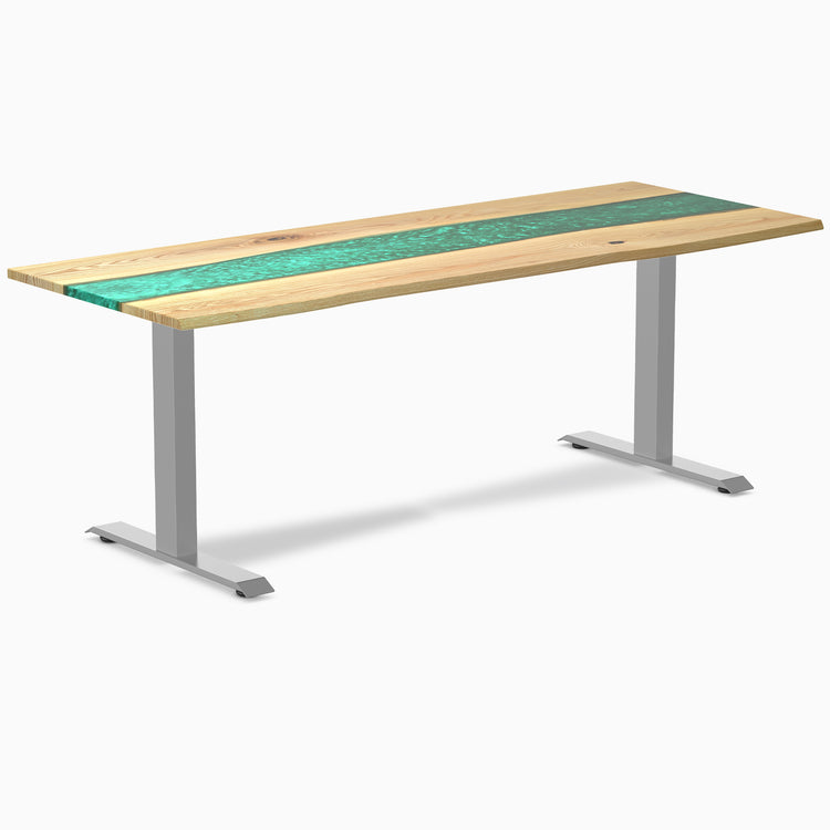 Fixed white ash emerald river desk - Desky