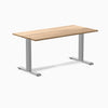 Desky fixed hardwood desk white oak 1500mm in gray legs