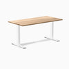 Desky fixed hardwood desk white oak 1500mm in white legs