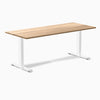 Desky fixed hardwood desk white oak 1800mm in white legs