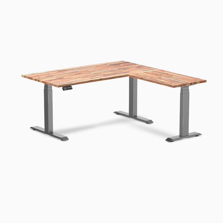 Desky Softwood L-Shape Sit Stand Desk