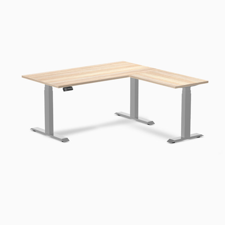 Desky Eco L-Shape Laminate Sit Stand Desk