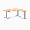 Desky L-shape dual rubberwood natural 1500mm in gray