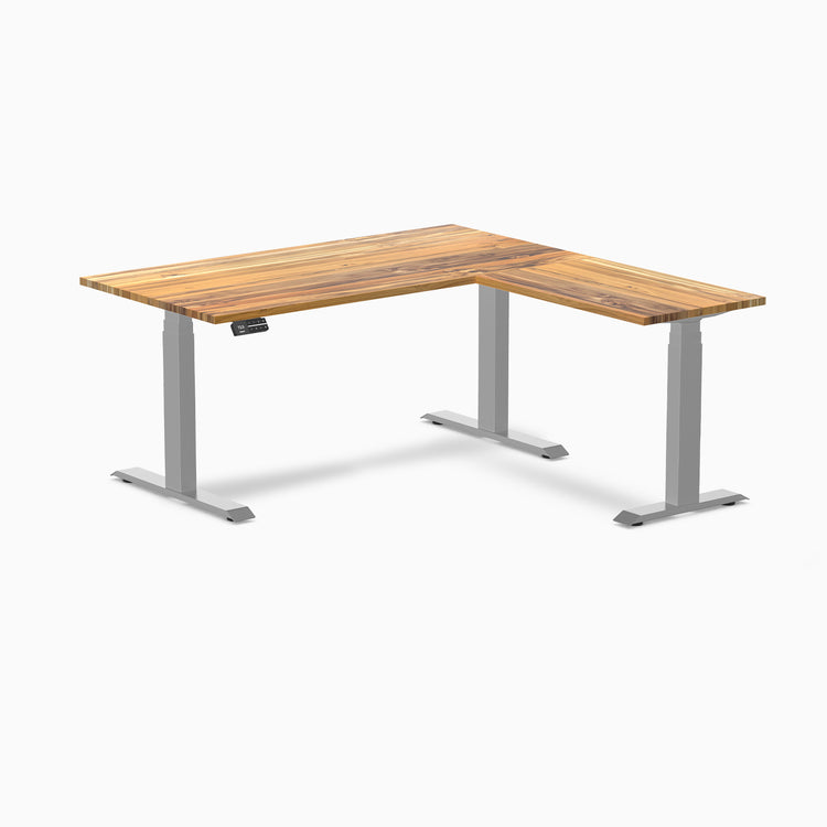 L-shape dual hardwood teak 1500mm in gray