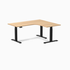 Desky L-Shape Melamine Sit Stand Desk-subliem teak Desky®