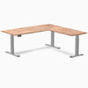 Desky dual softwood L-shape desk 1800mm acacia in gray