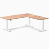 Desky dual softwood L-shape desk 1800mm acacia in white