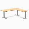 L-shape dual bamboo desk Desky 1800mm in gray