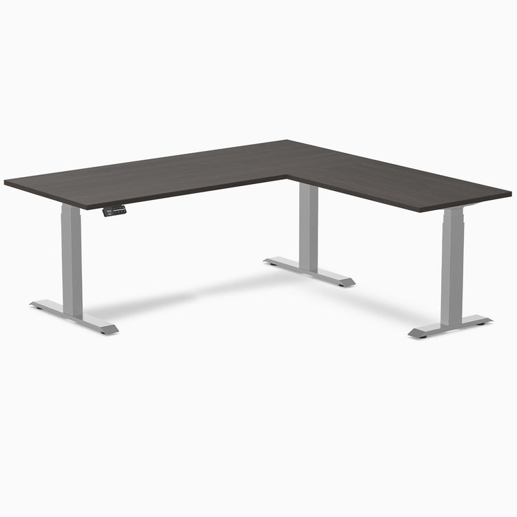 Desky L-shape dual 1800mm burnished in gray