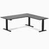 L-shape dual dark bamboo desk Desky 1800mm in black