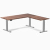 L-shape dual hardwood walnut Desky 1800mm in gray