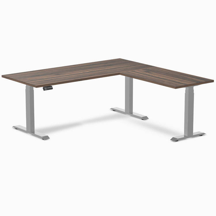 Desky L-shape dual 1800mm jarrah in gray