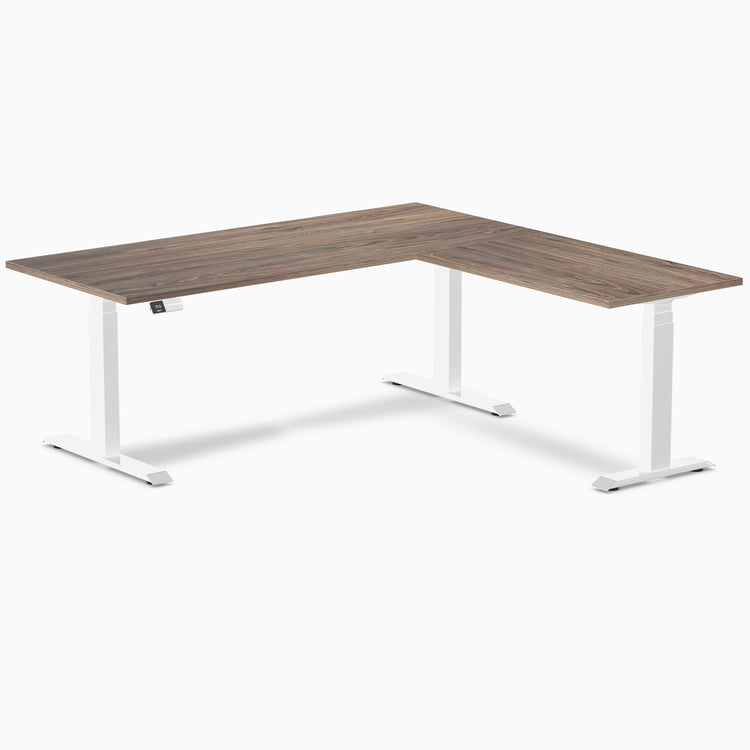 Desky L-shape dual 1800mm natural walnut in white